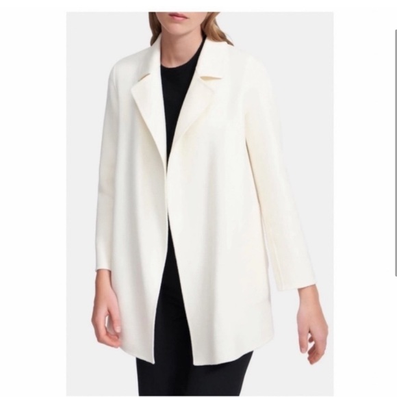 Theory Sileena Coat in Ivory. - Picture 2 of 10